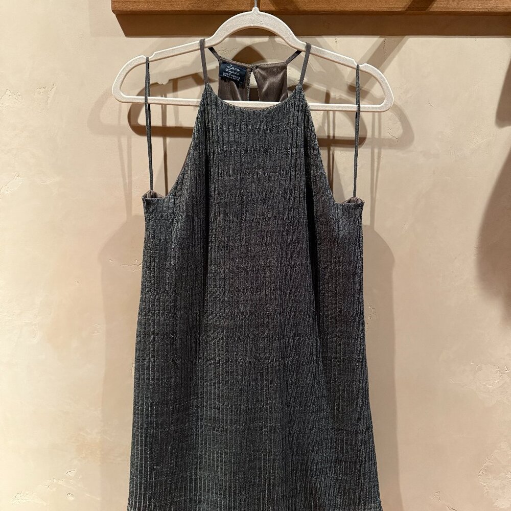 Zara Ribbed Halter Dress in Green